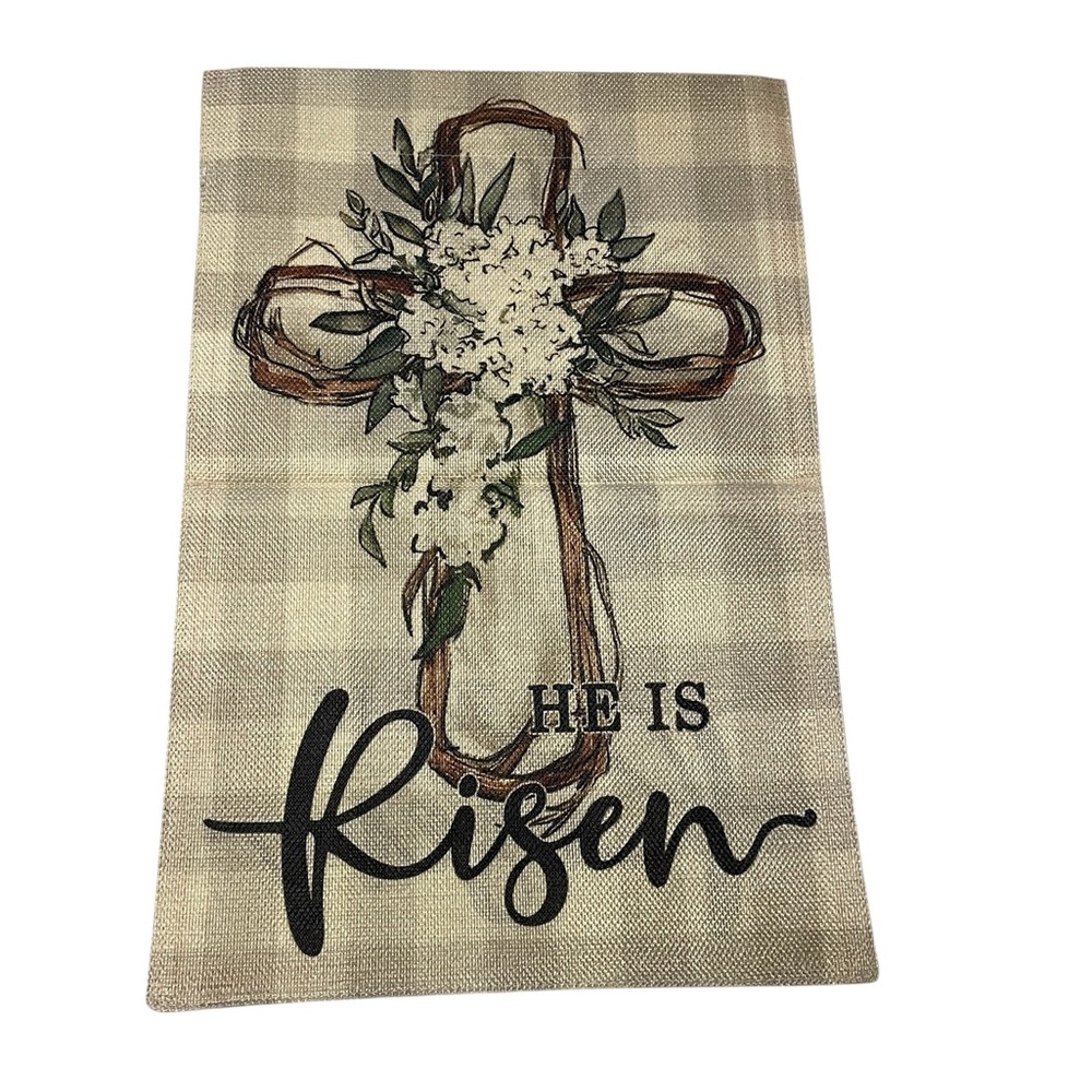 He is Risen Easter Garden Flag -‎ NWT